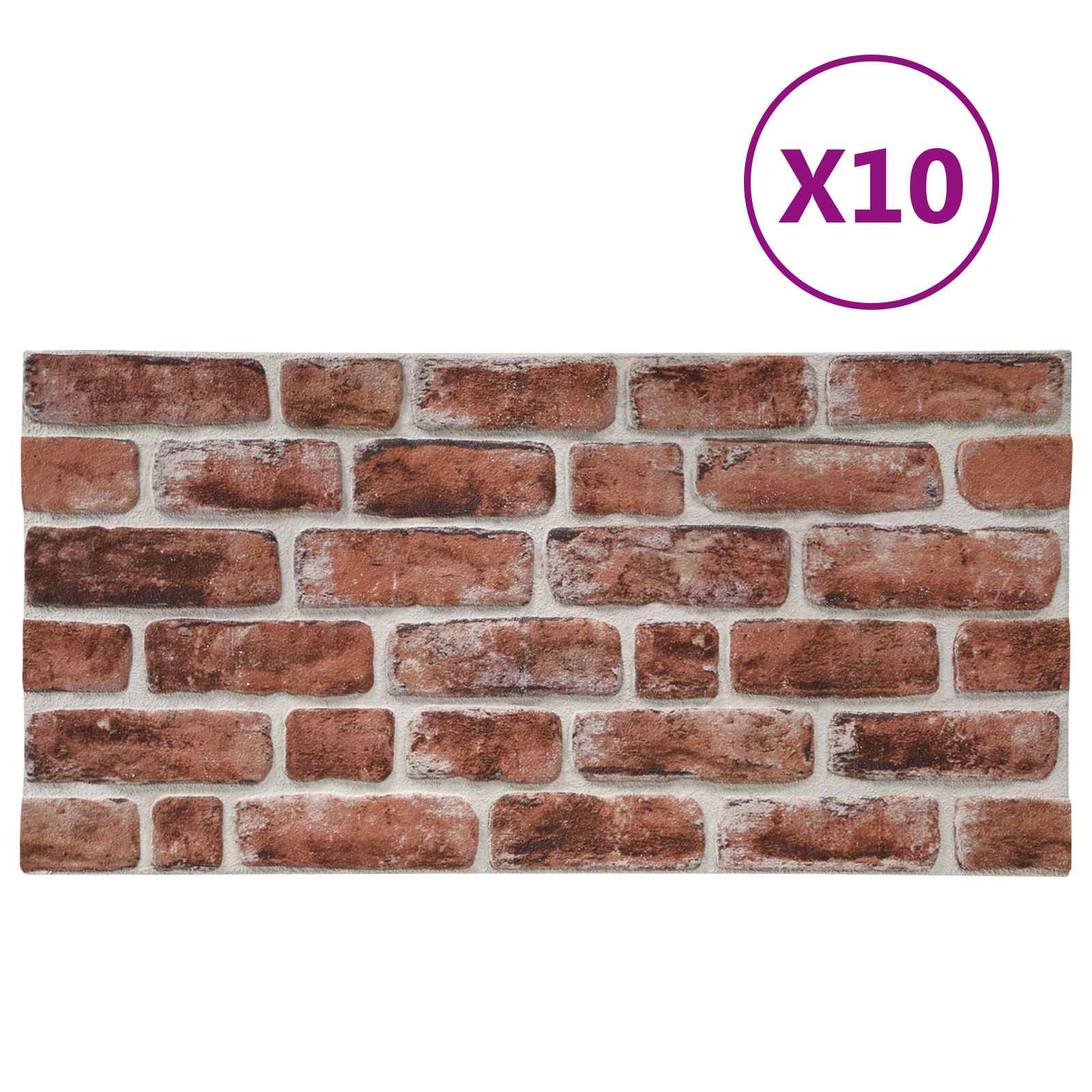 Πάνελ τοίχου 10 pcs Σκούρο Καφέ και Λευκό 100 x 50 cm Αφρός EPS - Pakobazaar