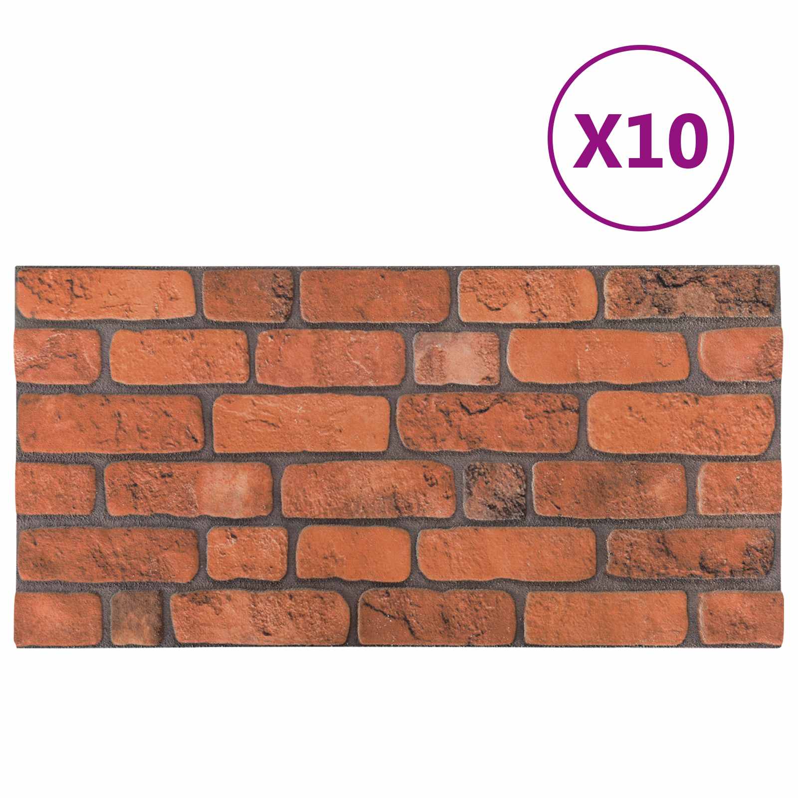 Πάνελ τοίχου 10 pcs Τερακότα 100 x 50 cm Αφρός EPS - Pakobazaar