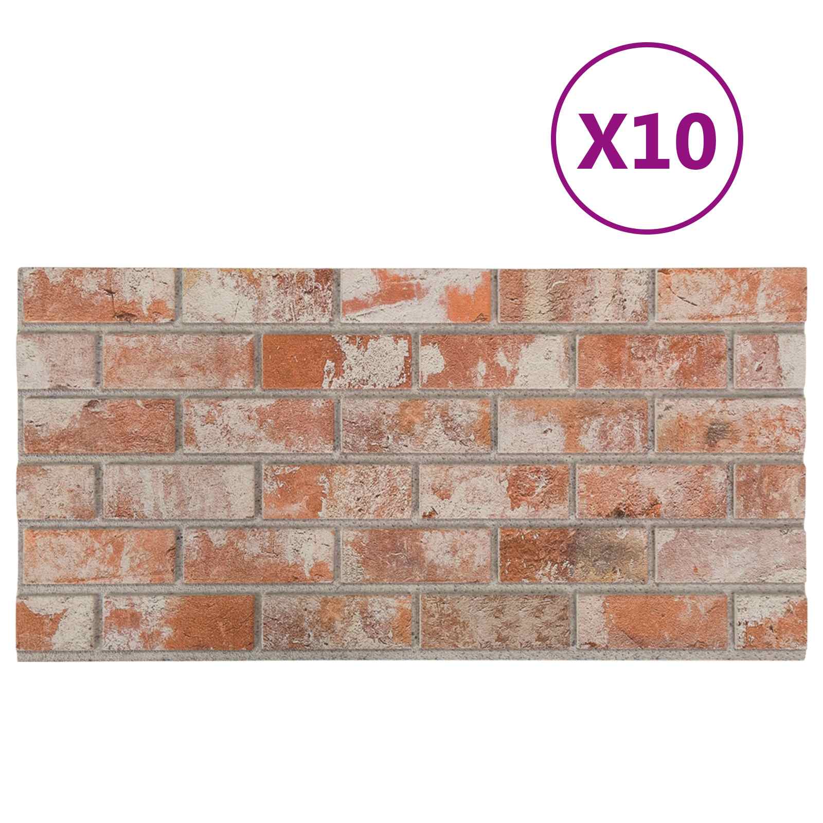 Πάνελ τοίχου 10 pcs Πορτοκαλί 100 x 50 cm Αφρός EPS - Pakobazaar