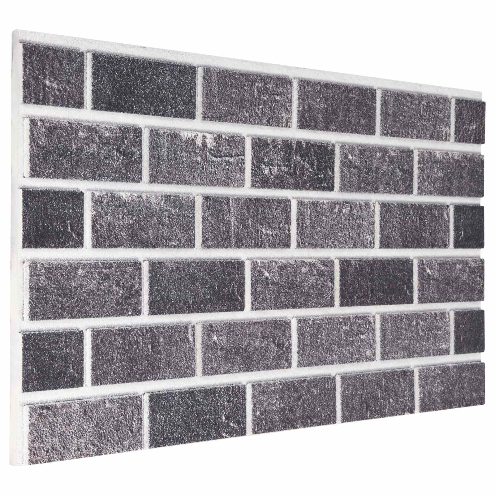 Πάνελ τοίχου 10 pcs Μαύρο και Γκρι 100 x 50 cm Αφρός EPS - Pakobazaar
