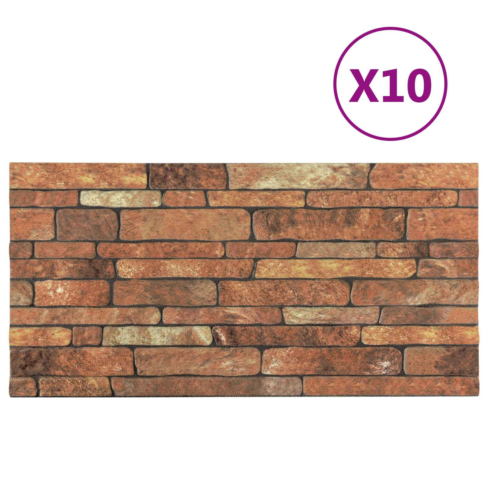 Πάνελ τοίχου 10 pcs Καφέ και Λευκό 100 x 50 cm Αφρός EPS - Pakobazaar