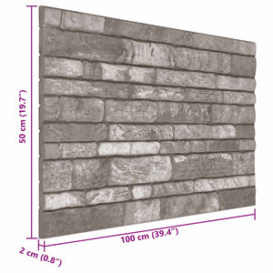 Πάνελ τοίχου 10 pcs Σκούρο Γκρι 100 x 50 cm Αφρός EPS - Pakobazaar