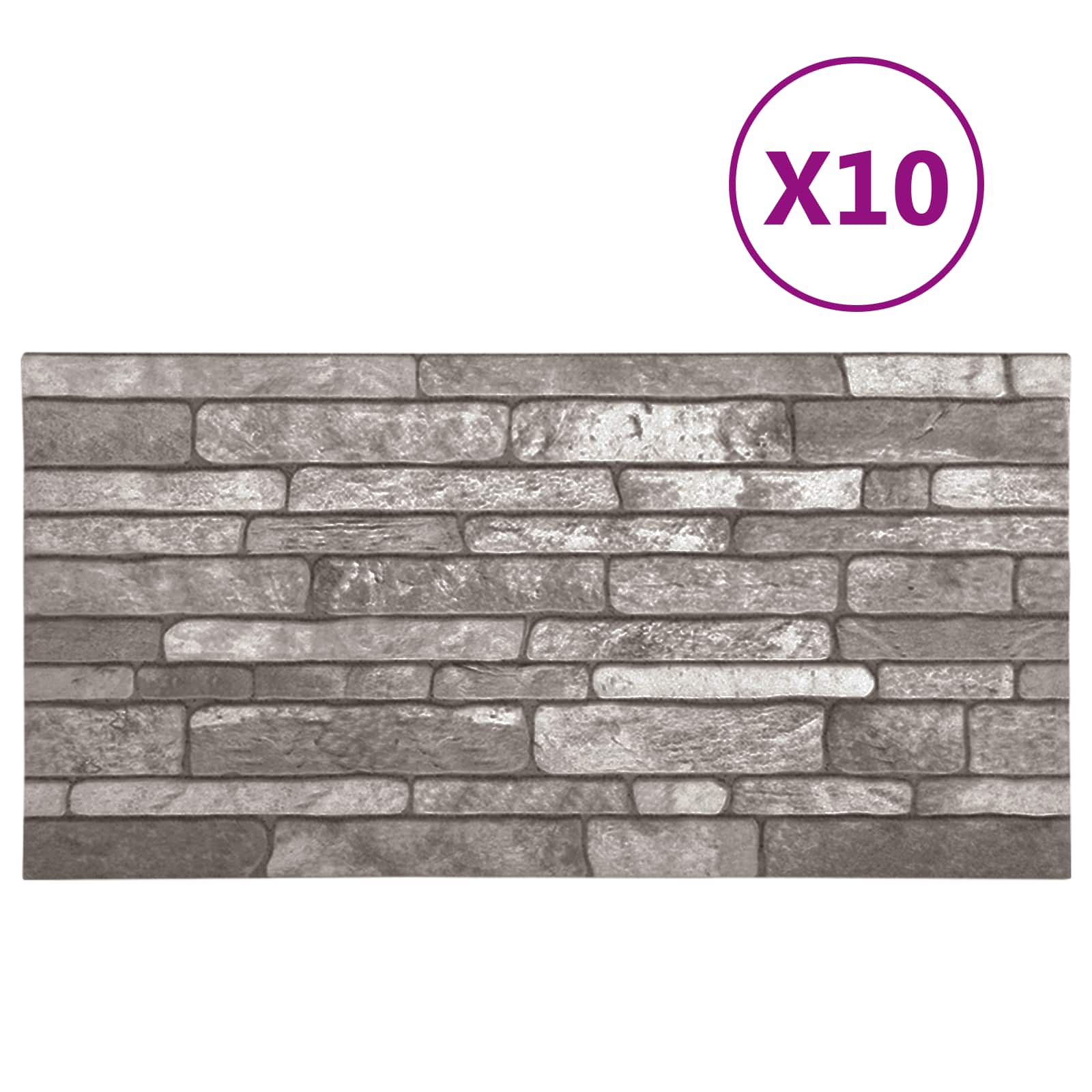 Πάνελ τοίχου 10 pcs Σκούρο Γκρι 100 x 50 cm Αφρός EPS - Pakobazaar