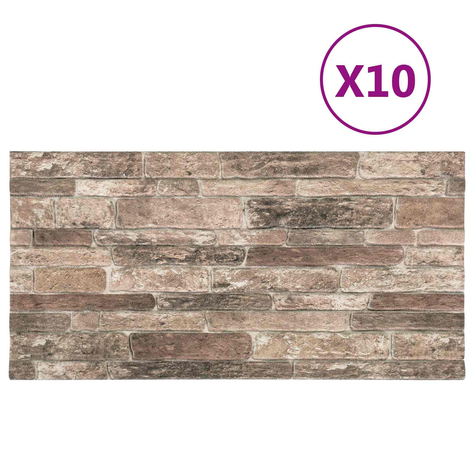 Πάνελ τοίχου 10 pcs Πολύχρωμο 100 x 50 cm Αφρός EPS - Pakobazaar