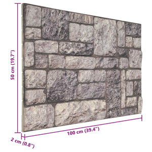 Πάνελ τοίχου 10 τμχ. 100 x 50 cm Γκρι και Λευκό Αφρός EPS - Pakobazaar