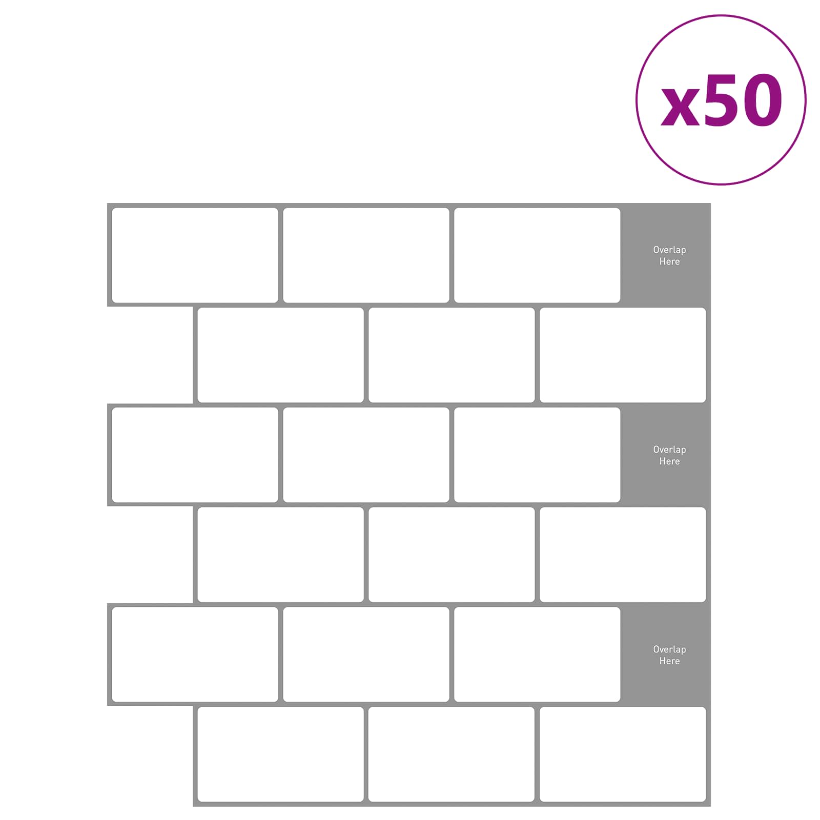 Πλακάκι Subway 50 pcs Λευκό Γκρι 30 x 30 cm - Pakobazaar