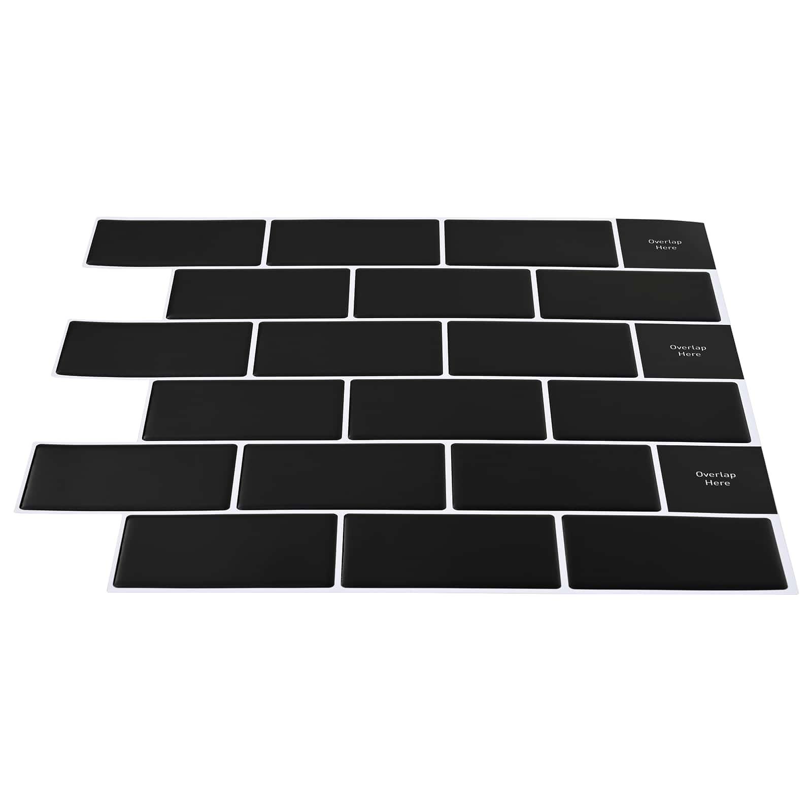 Πλακάκι Subway 50 pcs Μαύρο 30 x 30 cm Πολυουρεθάνη και PET - Pakobazaar