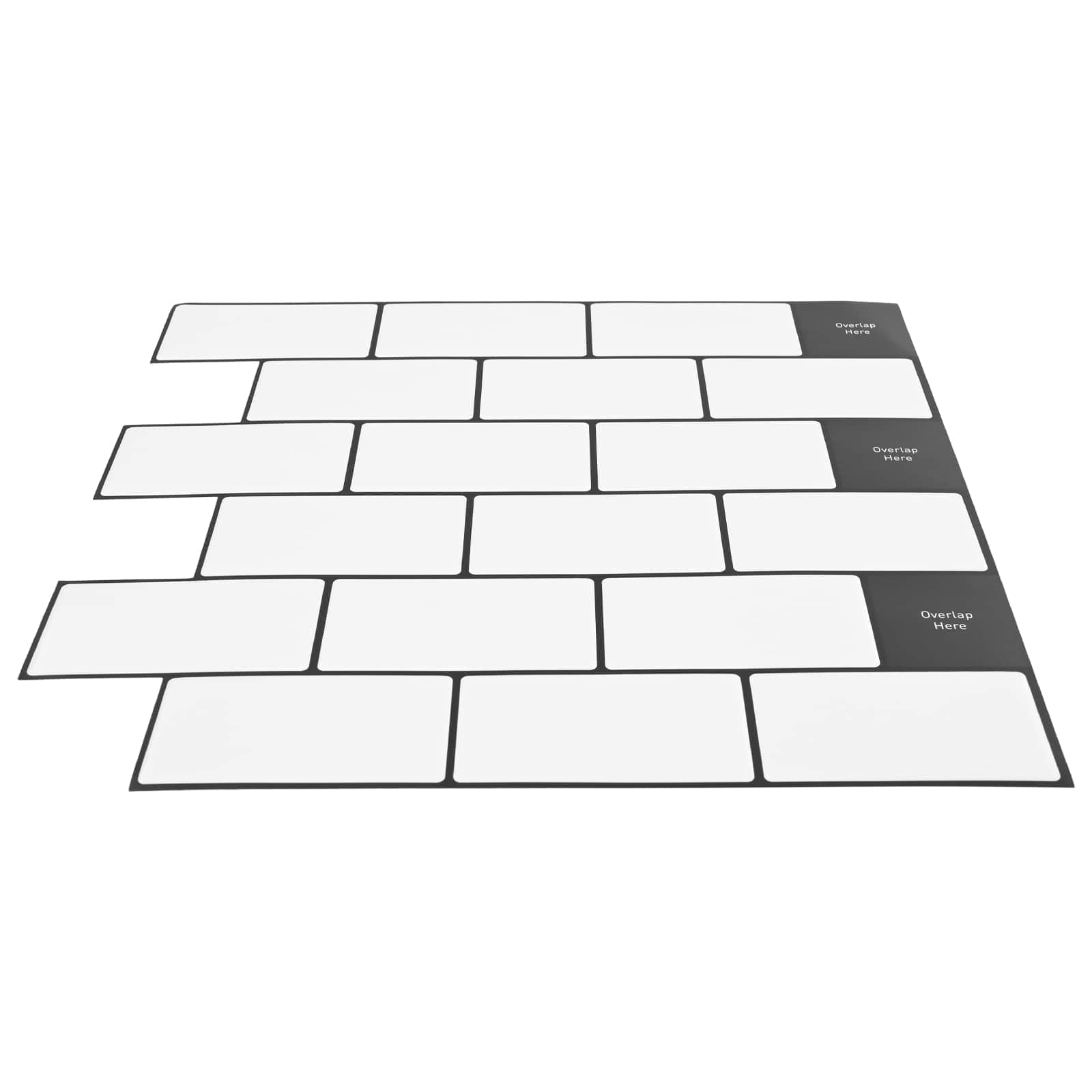 Πλακάκι Subway 10 pcs Λευκό Μαύρο 30 x 30 cm - Pakobazaar