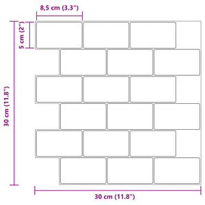 Πλακάκι Subway 20 pcs Λευκό Μαύρο 30 x 30 cm - Pakobazaar