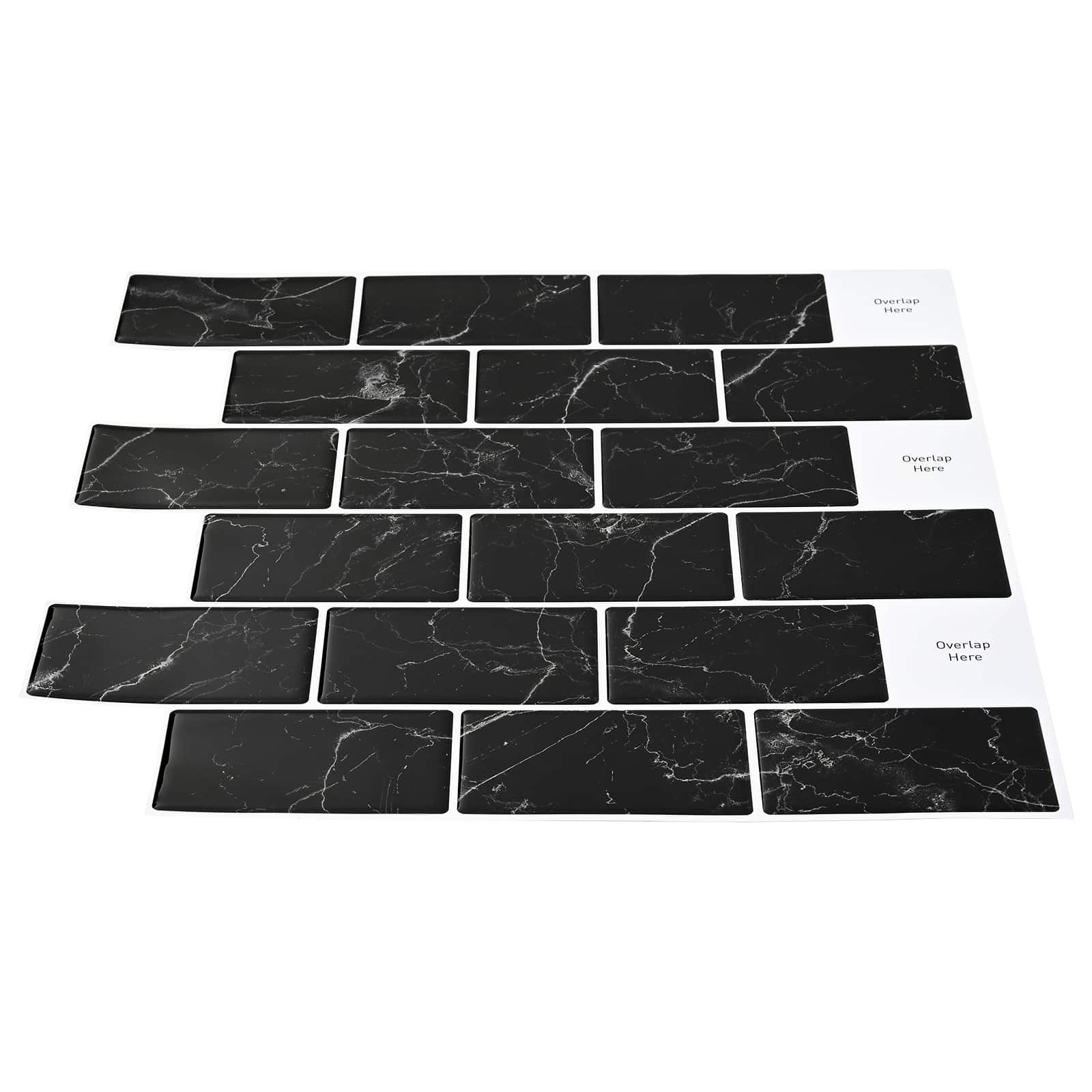 Πλακάκι Subway 20 pcs Μαύρο Μάρμαρο 30 x 30 cm - Pakobazaar