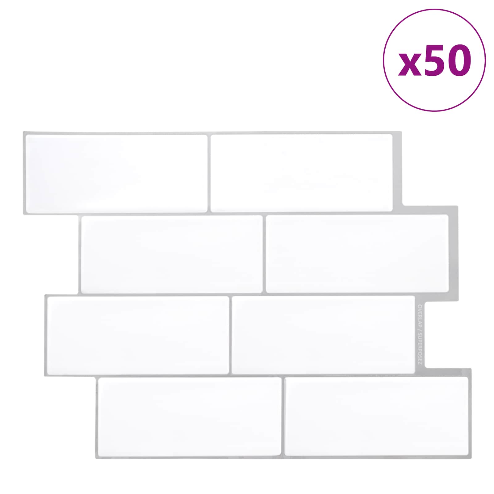 Πλακάκι Subway 20 pcs Λευκό Γκρι 29 x 21 εκ - Pakobazaar