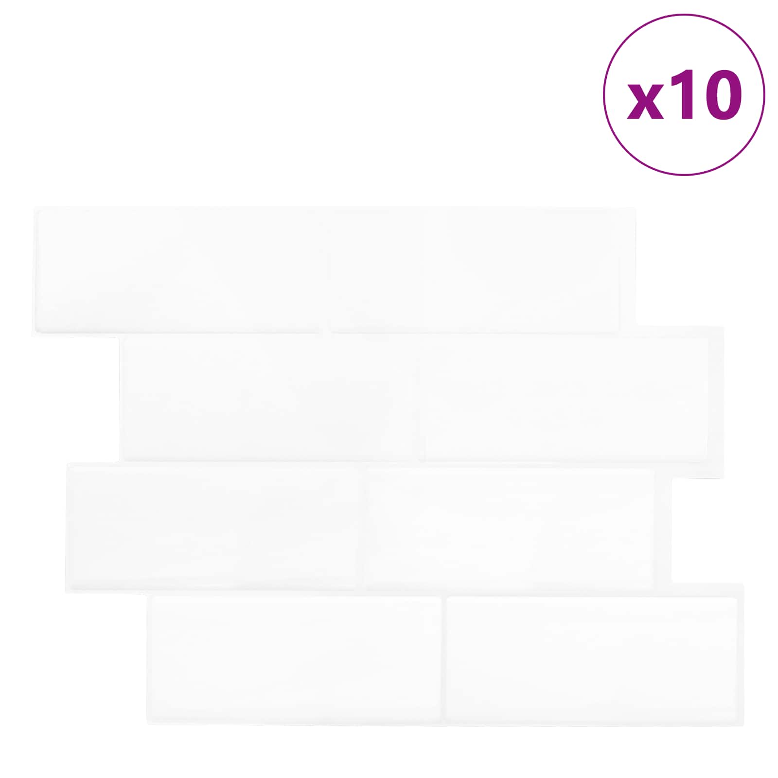 Πλακάκι Subway 10 pcs Λευκό 29 x 21 εκ Πολυουρεθάνη και PET - Pakobazaar