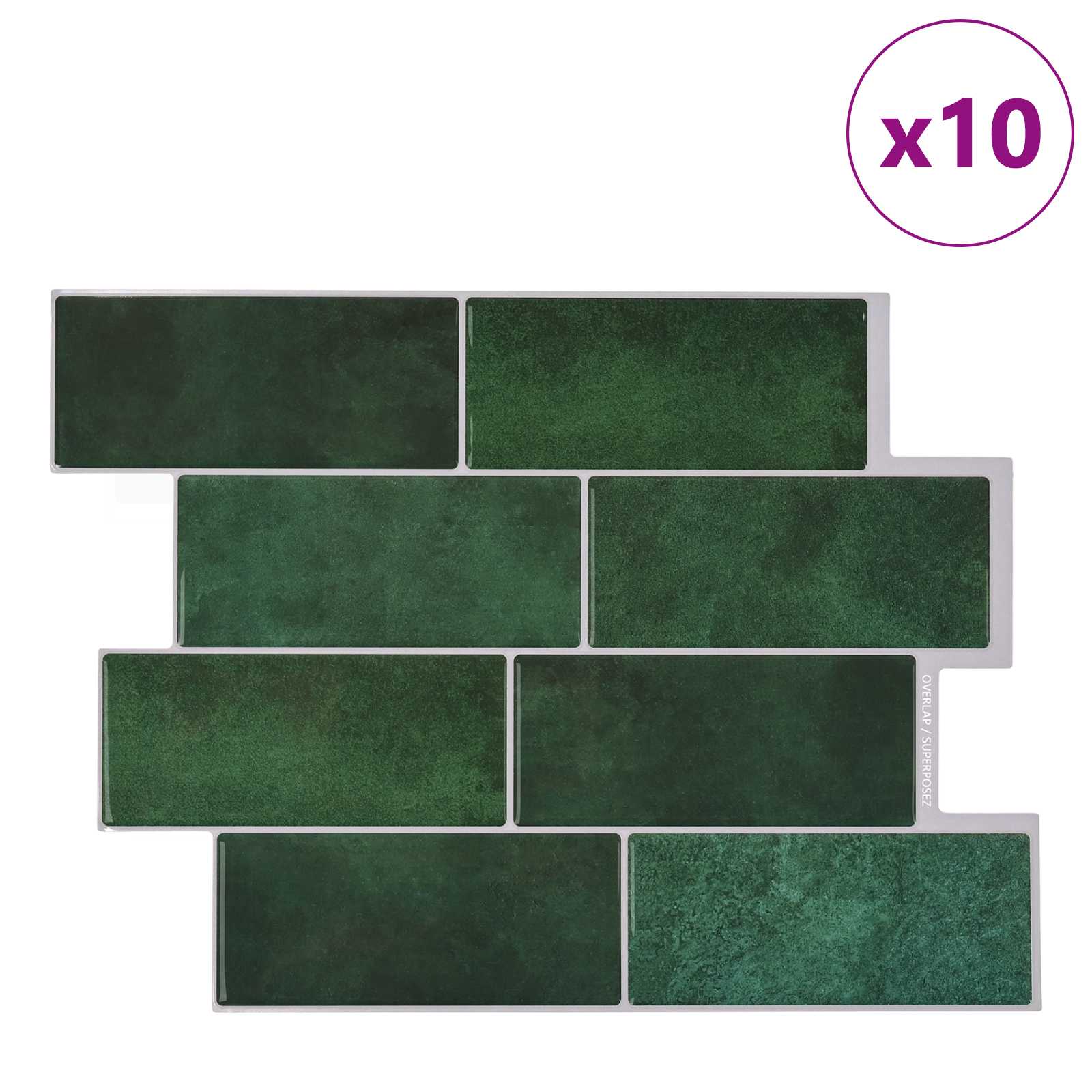 Πλακάκι Subway 10 pcs Σκούρο Πράσινο 29 x 21 εκ - Pakobazaar
