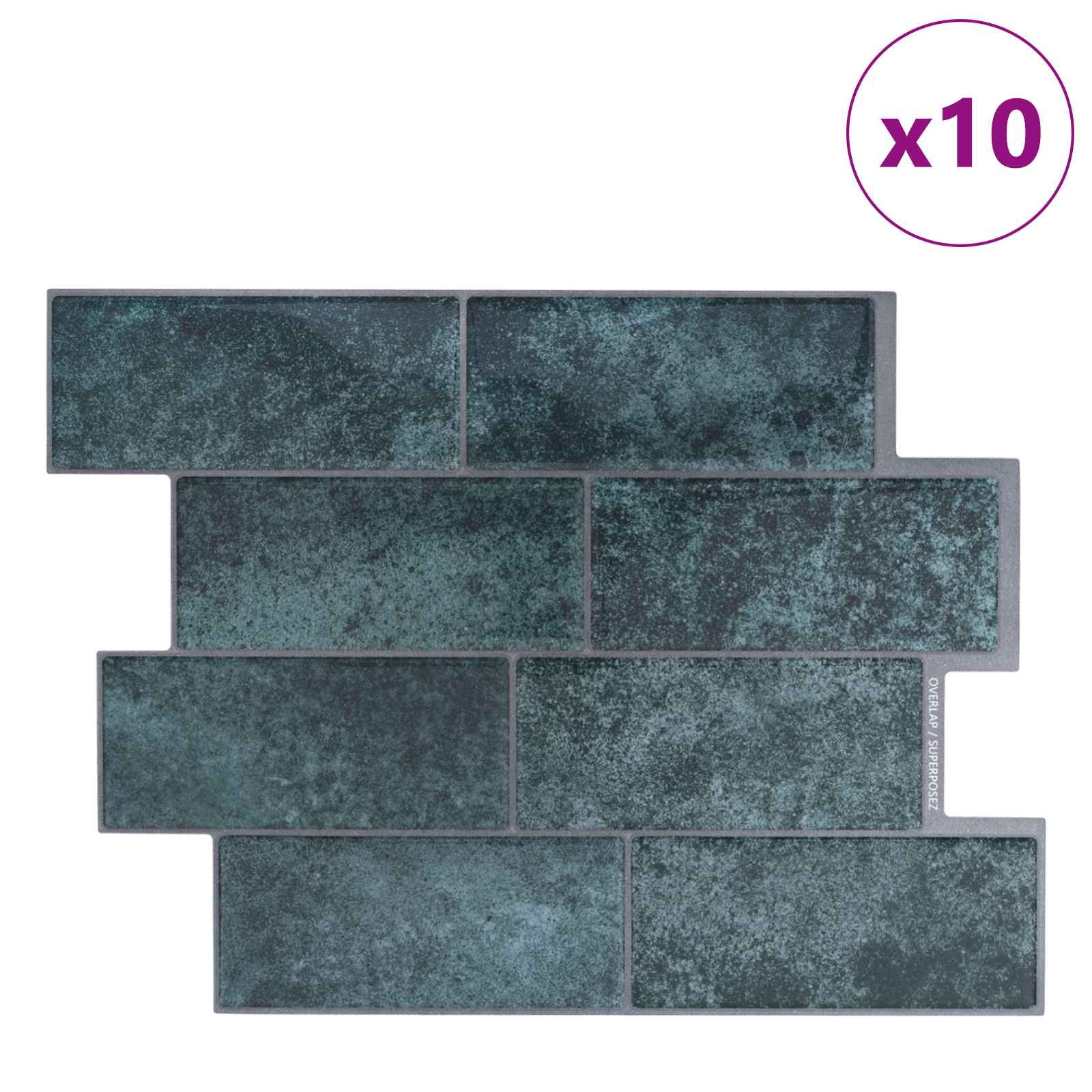 Πλακάκι Subway 10 pcs Μπλε Πράσινο 29 x 21 εκ - Pakobazaar