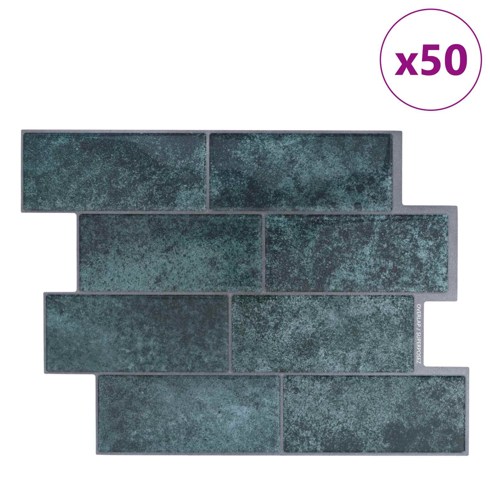 Πλακάκι Subway 50 pcs Μπλε Πράσινο 29 x 21 εκ - Pakobazaar