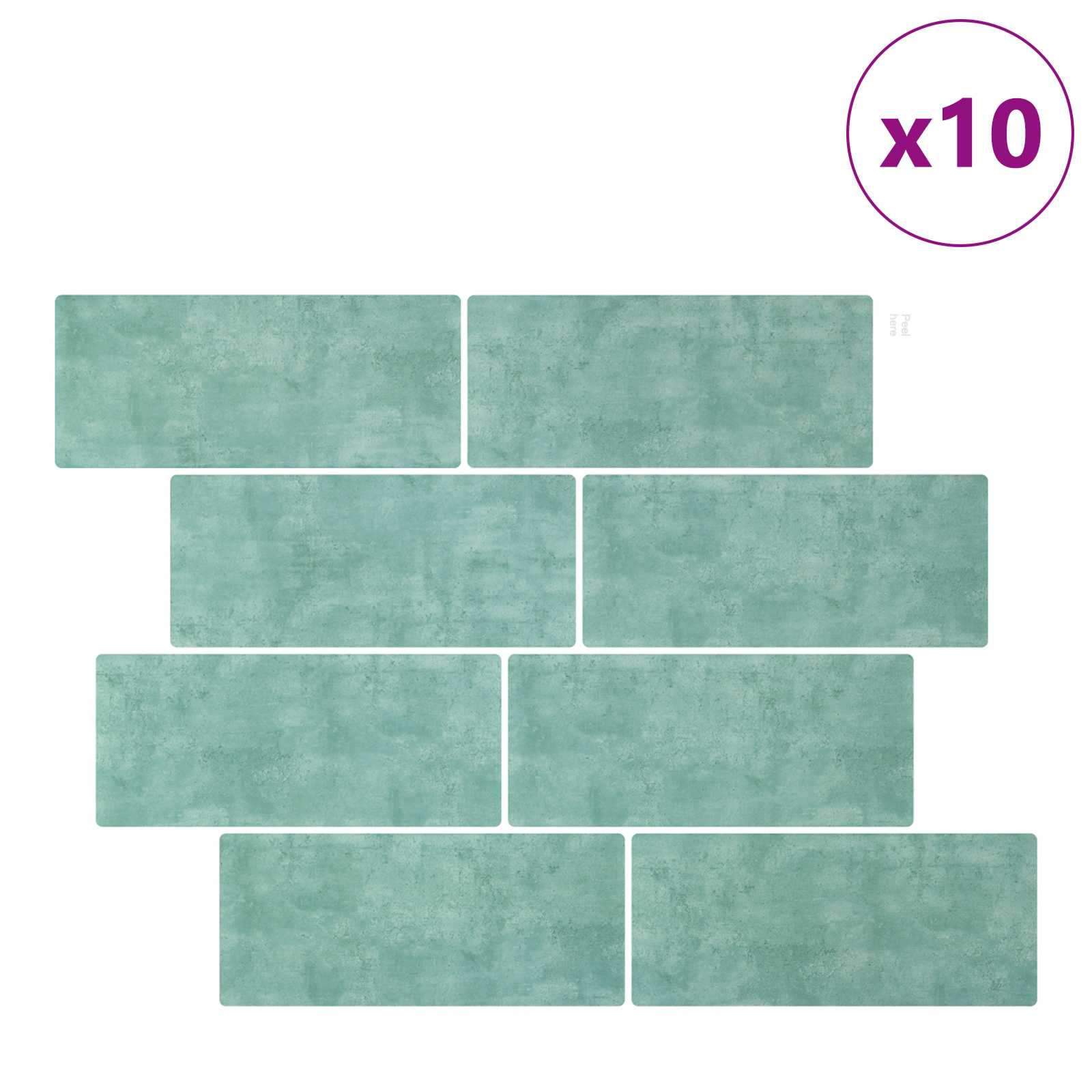 Πλακάκι Subway 10 pcs Γκρι Πράσινο 29 x 21 εκ - Pakobazaar