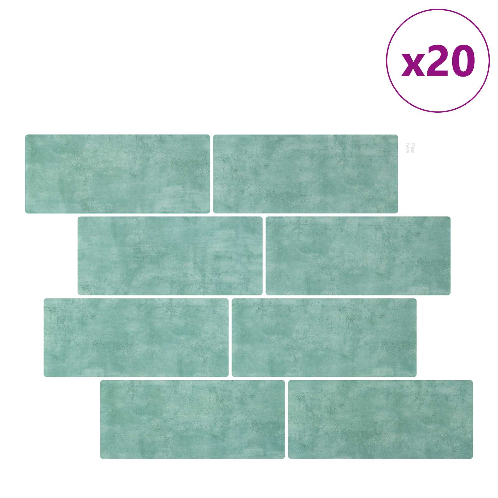 Πλακάκι Subway 20 pcs Γκρι Πράσινο 29 x 21 εκ - Pakobazaar