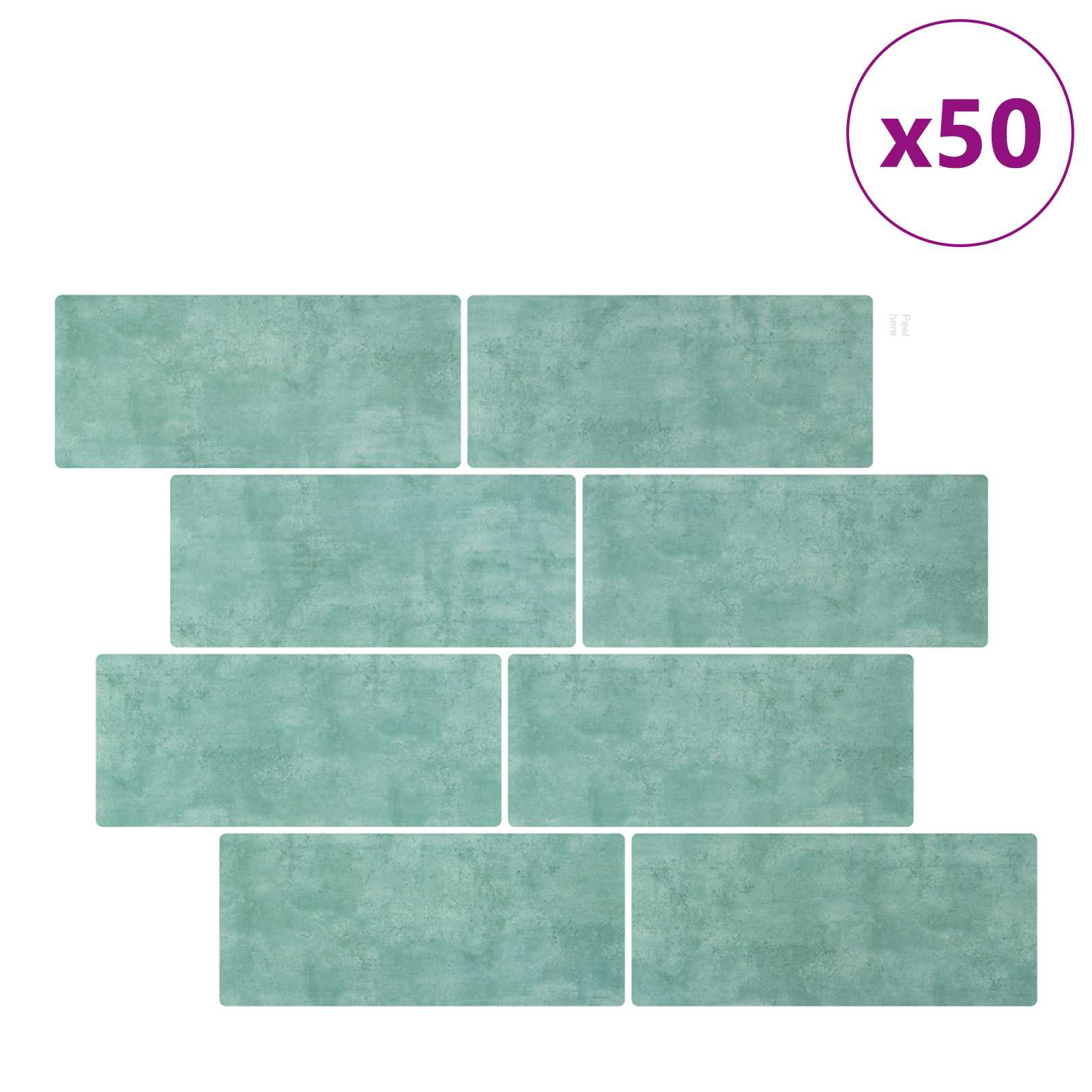 Πλακάκι Subway 50 pcs Γκρι Πράσινο 29 x 21 εκ - Pakobazaar