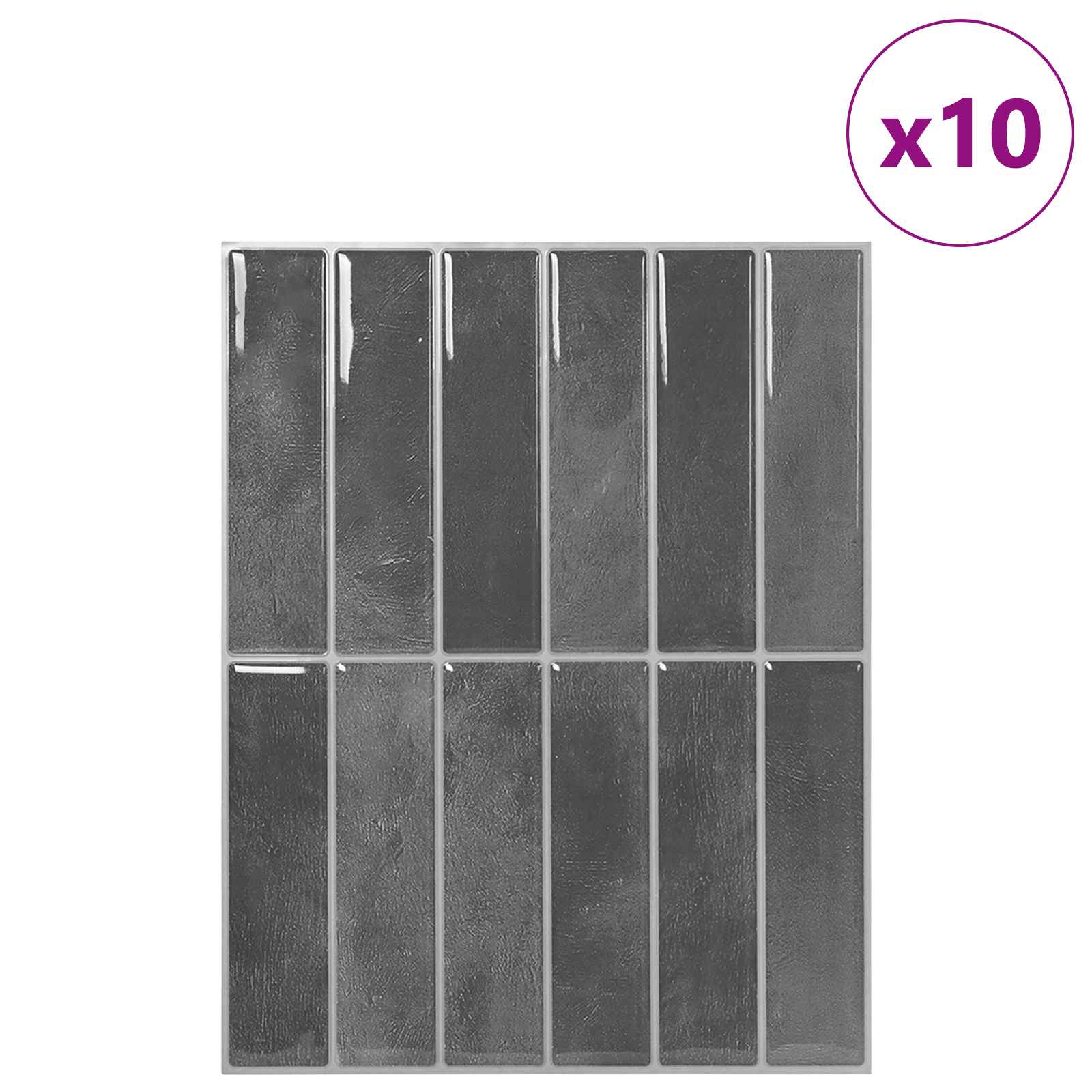 Ορθογώνιο Πλακάκι 10 pcs Γκρι 29 x 23 x 0,08 εκ - Pakobazaar