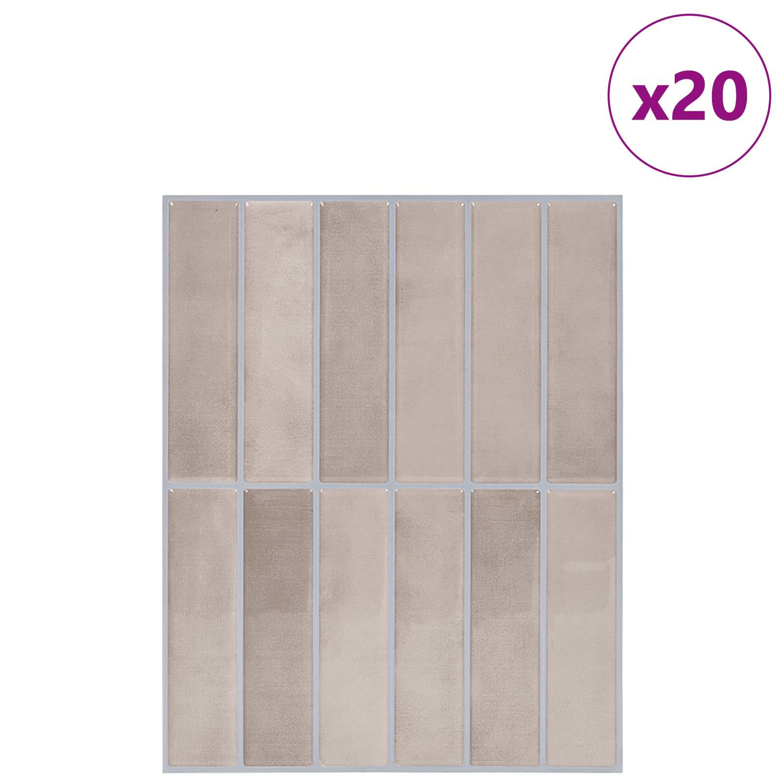 Ορθογώνιο Πλακάκι 20 pcs Καφές Μπεζ 29 x 23 x 0,08 εκ - Pakobazaar