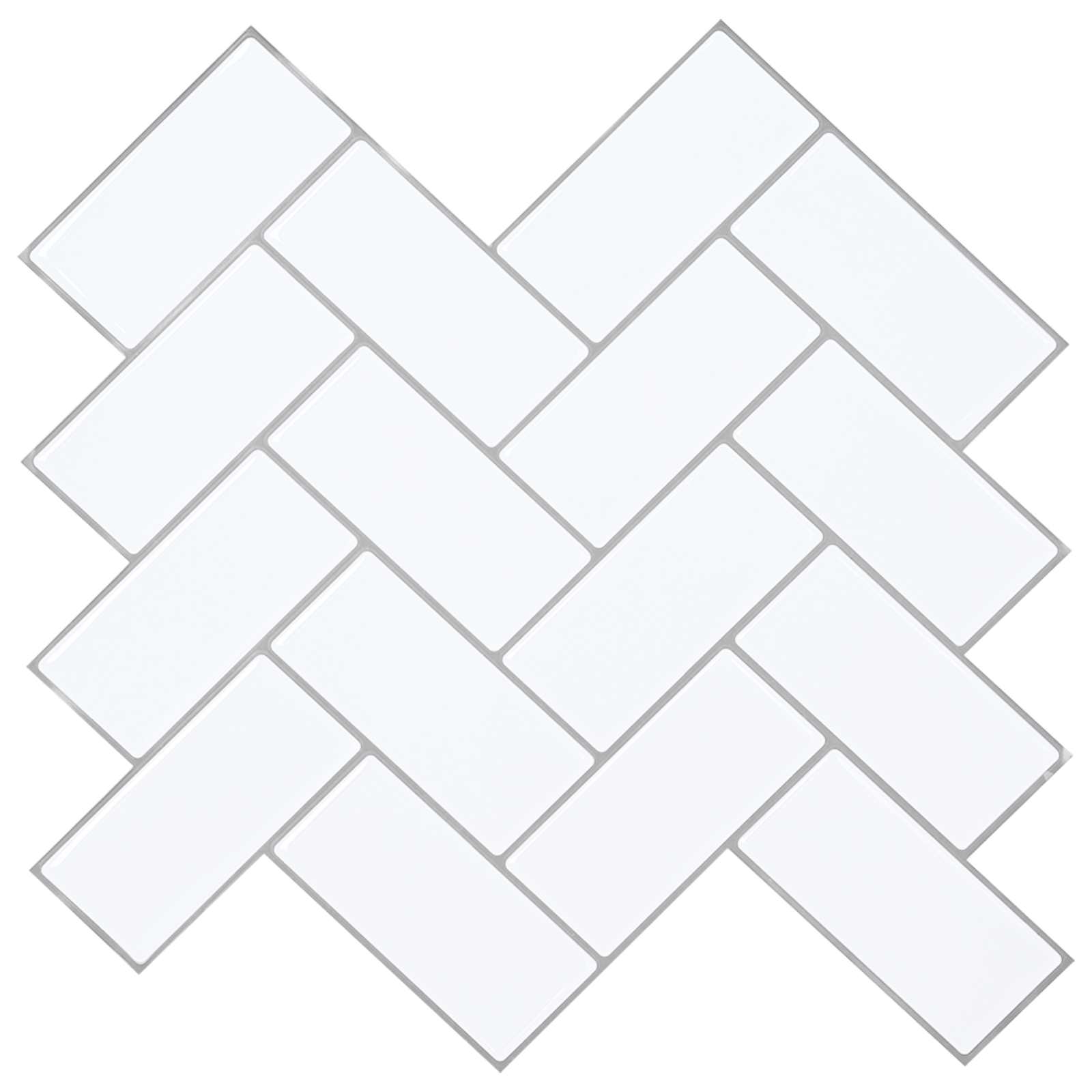 Πλακάκι ψαροκόκαλο 10 pcs Λευκό Γκρι 30 x 30 cm - Pakobazaar