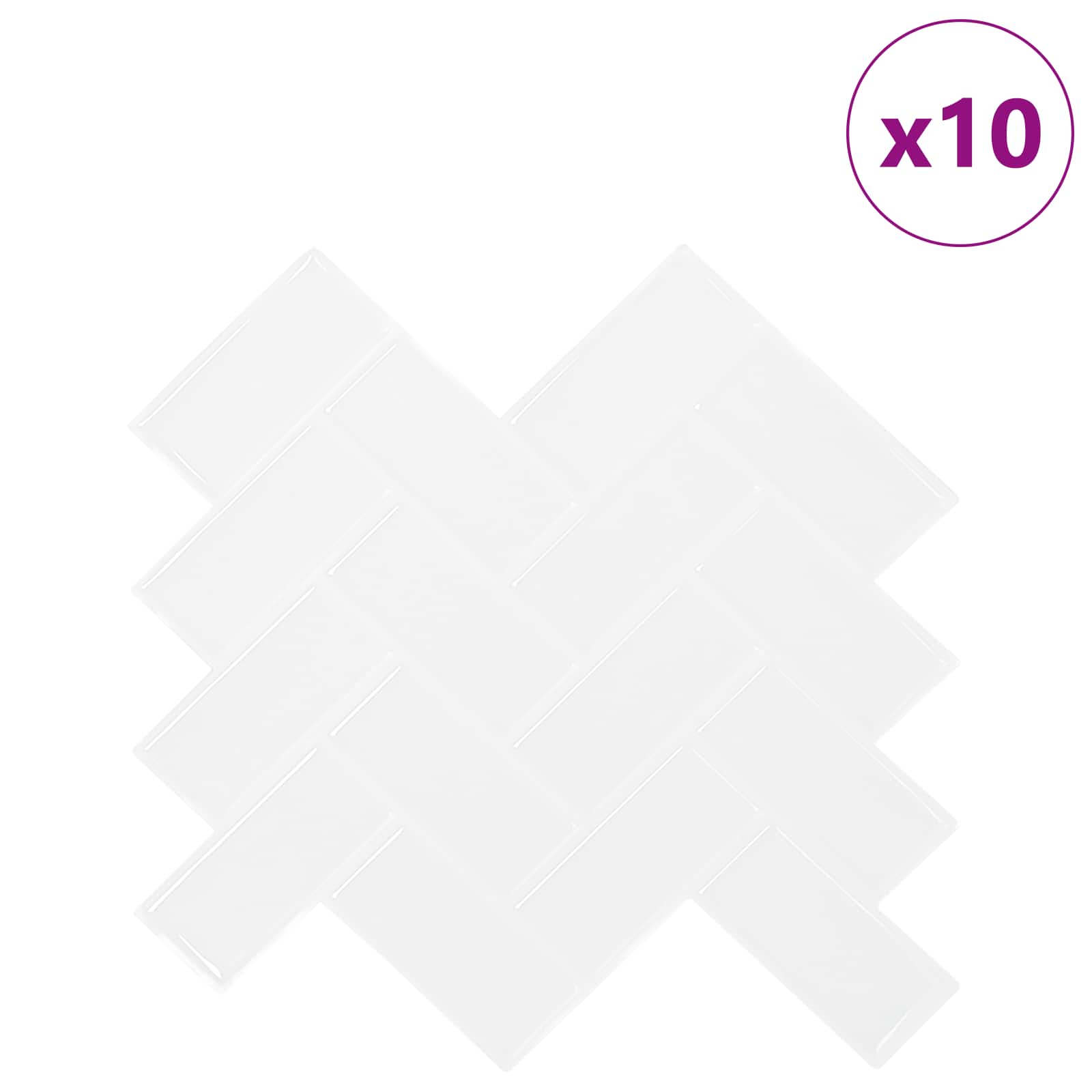 Πλακάκι ψαροκόκαλο 10 pcs Λευκό 30 x 30 cm Πολυουρεθάνη και PET - Pakobazaar