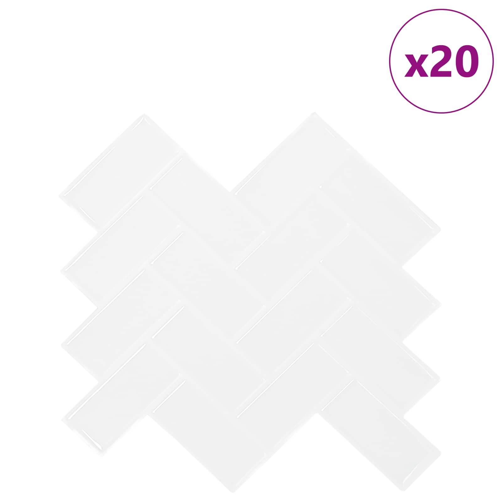 Πλακάκι ψαροκόκαλο 20 pcs Λευκό 30 x 30 cm Πολυουρεθάνη και PET - Pakobazaar