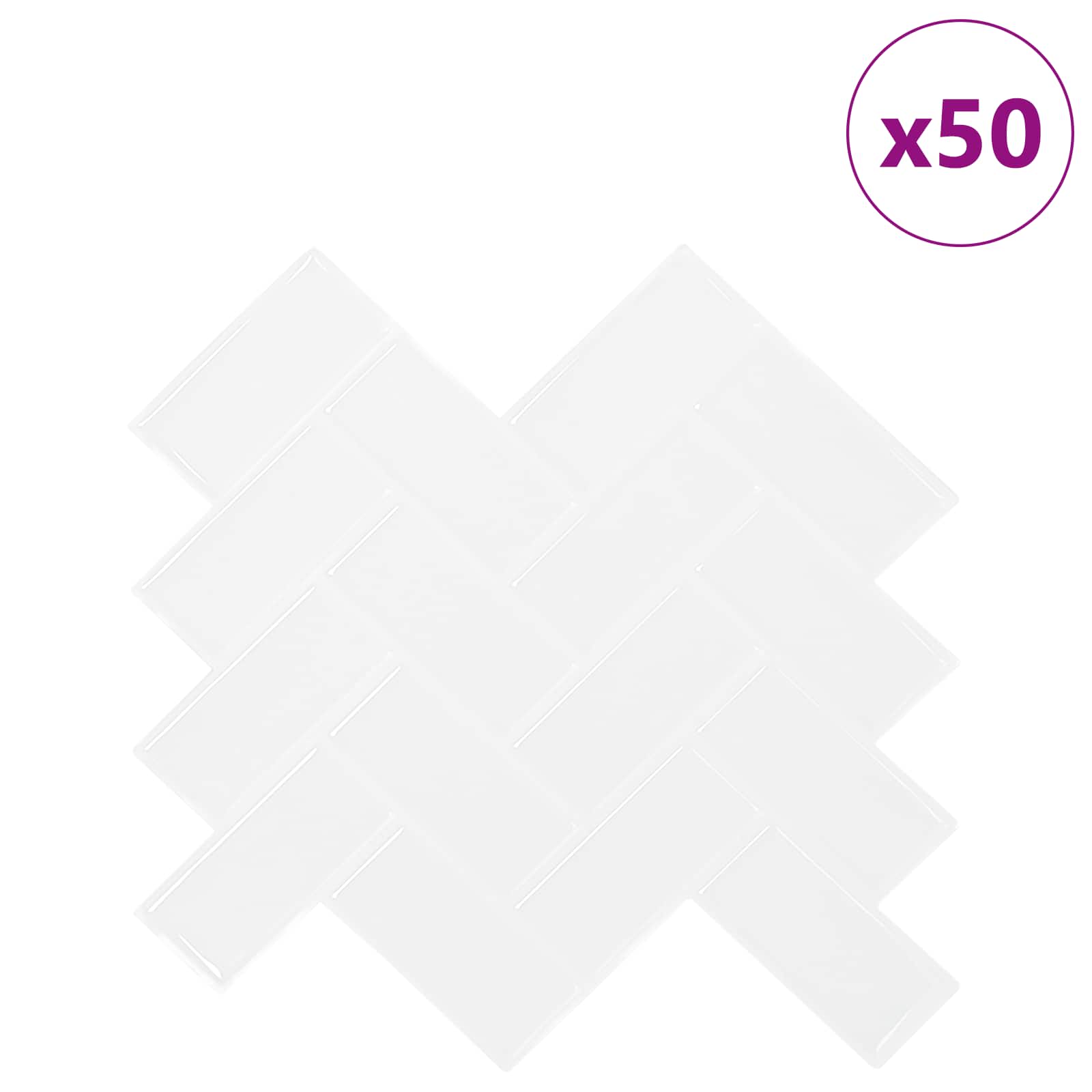 Πλακάκι ψαροκόκαλο 50 pcs Λευκό 30 x 30 cm Πολυουρεθάνη και PET - Pakobazaar