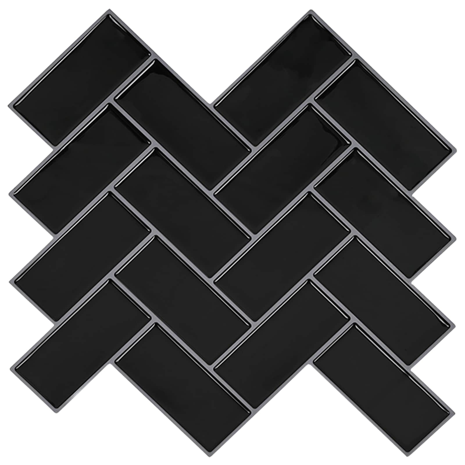 Πλακάκι ψαροκόκαλο 10 pcs Μαύρο 30 x 30 cm Πολυουρεθάνη και PET - Pakobazaar