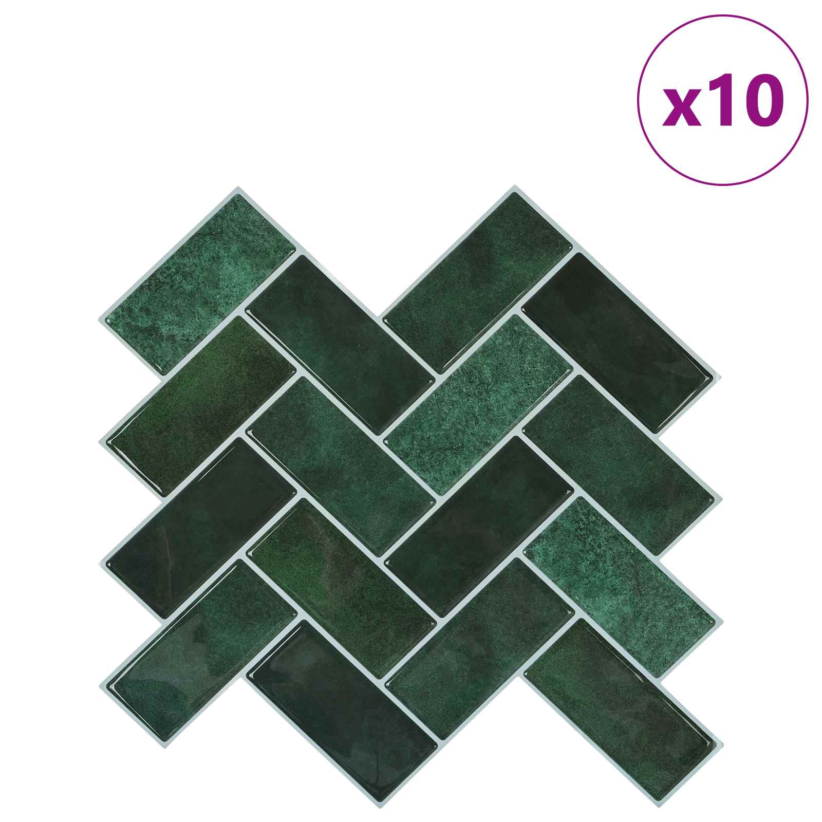 Πλακάκι ψαροκόκαλο 10 pcs Σκούρο Πράσινο 30 x 30 cm - Pakobazaar