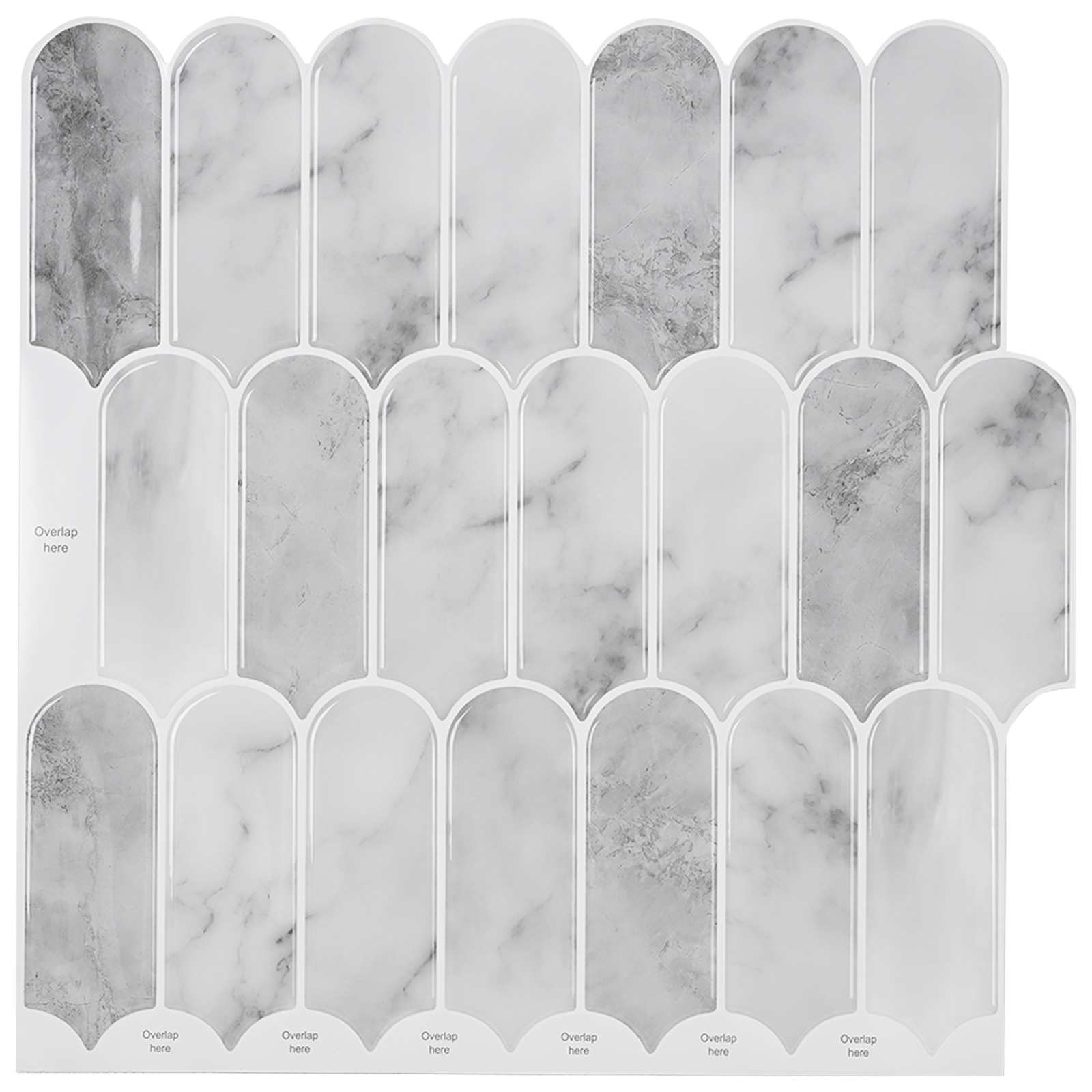 Πλακάκι Φτερού 50 pcs Γκρι Μάρμαρο 30 x 30 cm - Pakobazaar