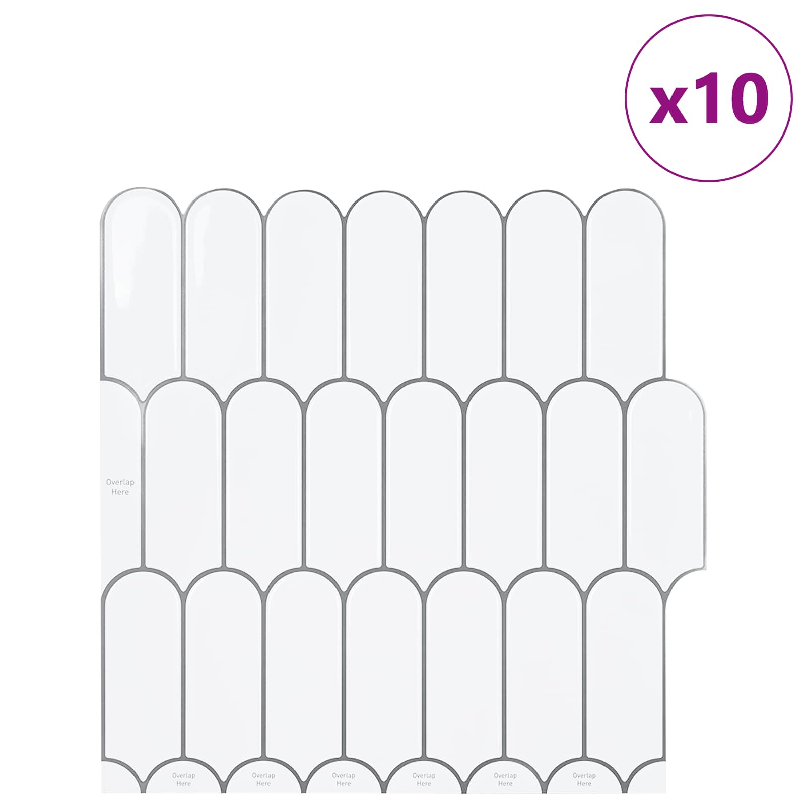 Πλακάκι Φτερού 10 pcs Λευκό Γκρι 30 x 30 cm - Pakobazaar