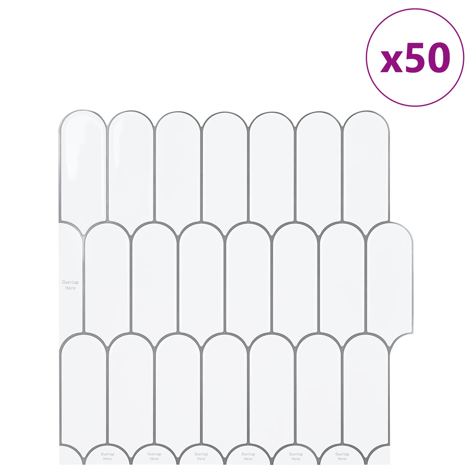 Πλακάκι Φτερού 50 pcs Λευκό Γκρι 30 x 30 cm - Pakobazaar