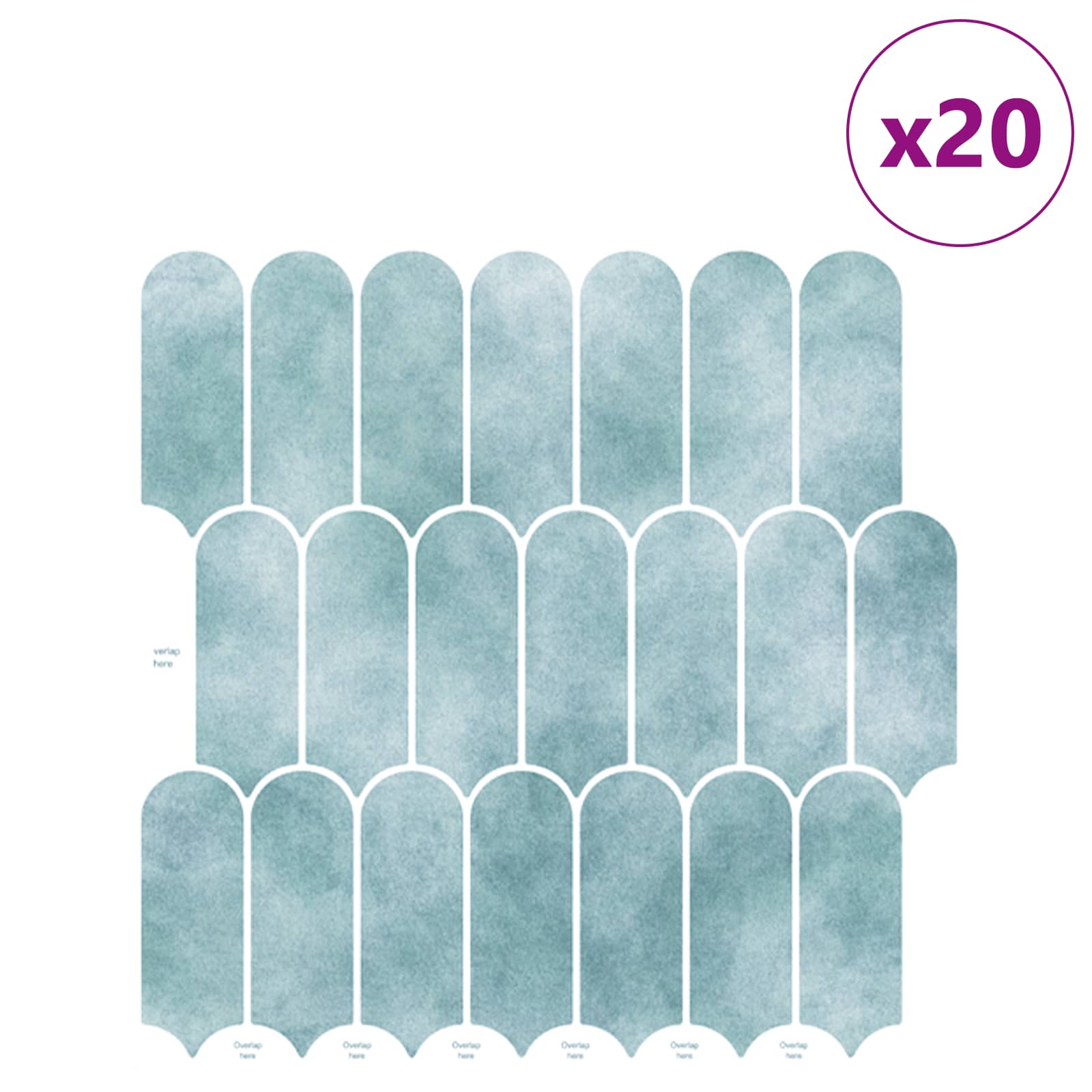Πλακάκι Φτερού 20 pcs Πράσινο 30 x 30 cm Πολυουρεθάνη και PET - Pakobazaar