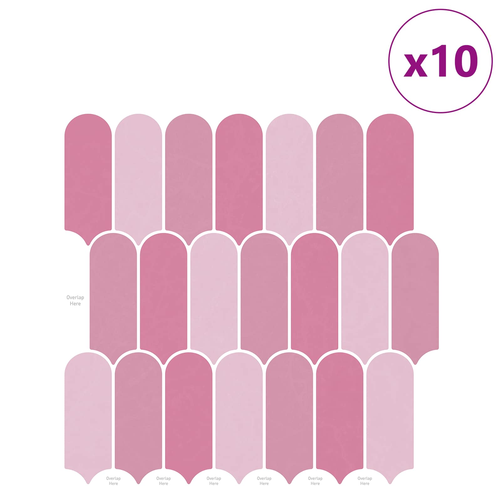 Πλακάκι Φτερού 10 pcs Ροζ 30 x 30 cm Πολυουρεθάνη και PET - Pakobazaar