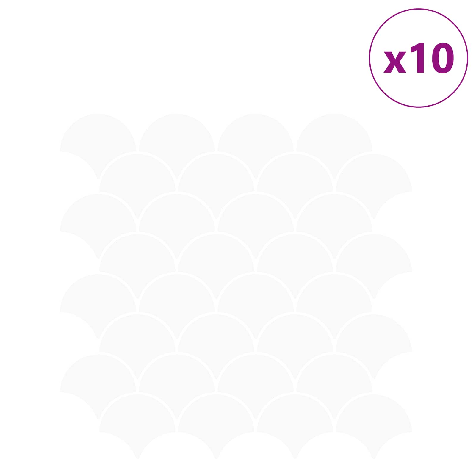 Πλακάκι σε Σχήμα Ψαριού 10 pcs Λευκό 30 x 30 cm - Pakobazaar