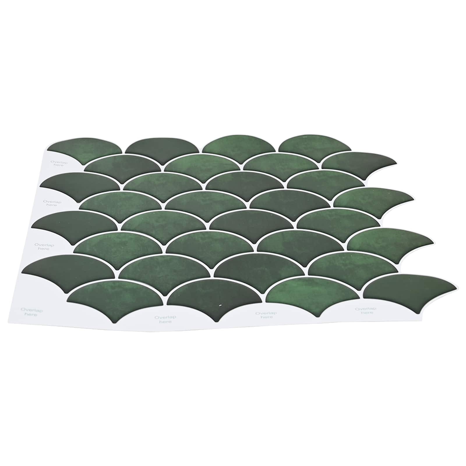Πλακάκι σε Σχήμα Ψαριού 10 pcs Σκούρο Πράσινο 30 x 30 cm - Pakobazaar