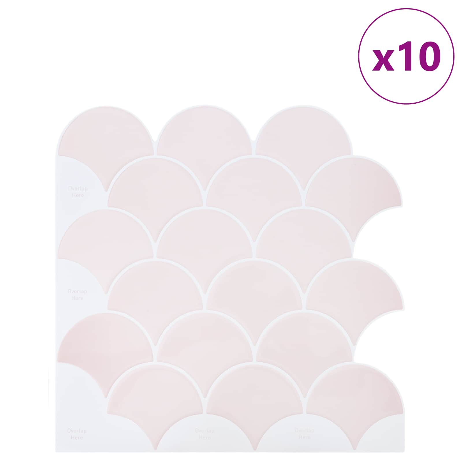 Πλακάκι σε Σχήμα Ψαριού 50 pcs Απαλό Ροζ 30 x 30 cm - Pakobazaar