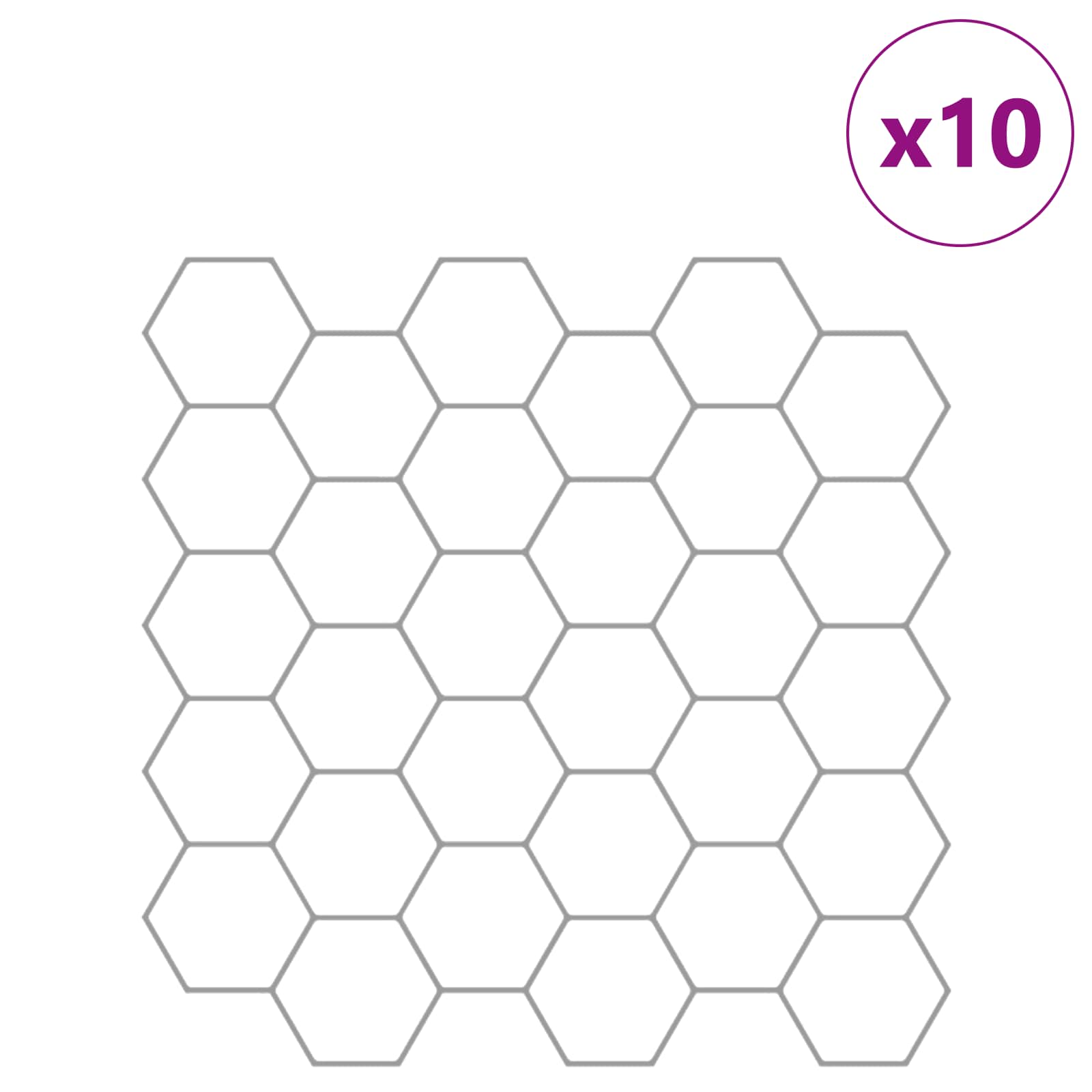 Εξάγωνο Πλακάκι 10 pcs Λευκό Γκρι 30 x 30 cm - Pakobazaar