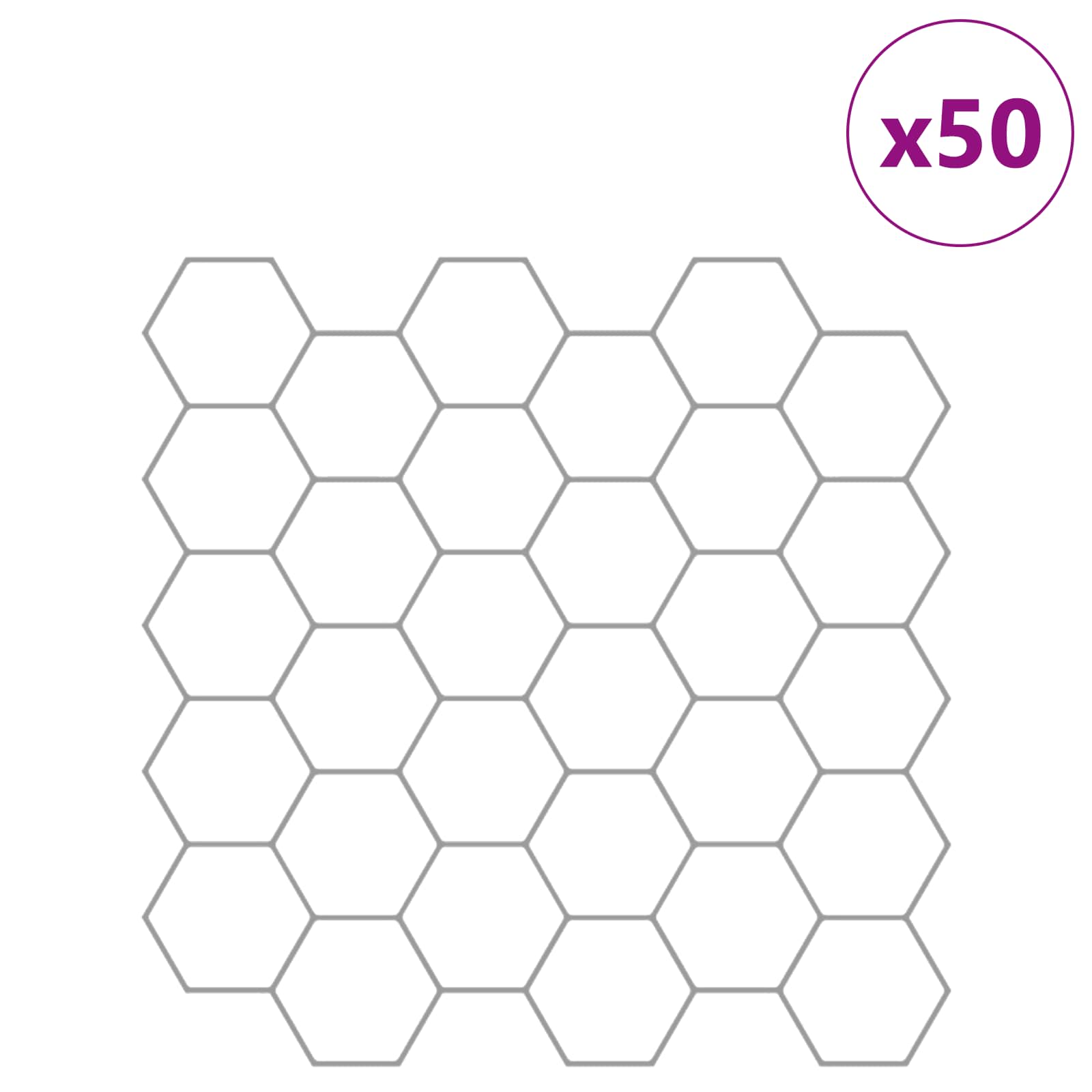 Εξάγωνο Πλακάκι 50 pcs Λευκό Γκρι 30 x 30 cm - Pakobazaar