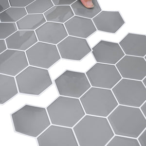 Εξάγωνο Πλακάκι 10 pcs Γκρι 30 x 30 cm Πολυουρεθάνη και PET - Pakobazaar
