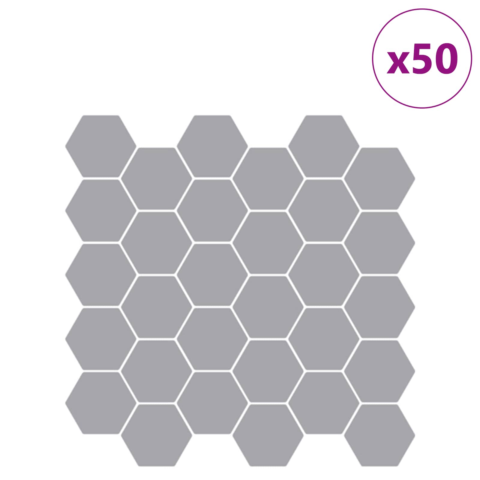 Εξάγωνο Πλακάκι 50 pcs Γκρι 30 x 30 cm Πολυουρεθάνη και PET - Pakobazaar