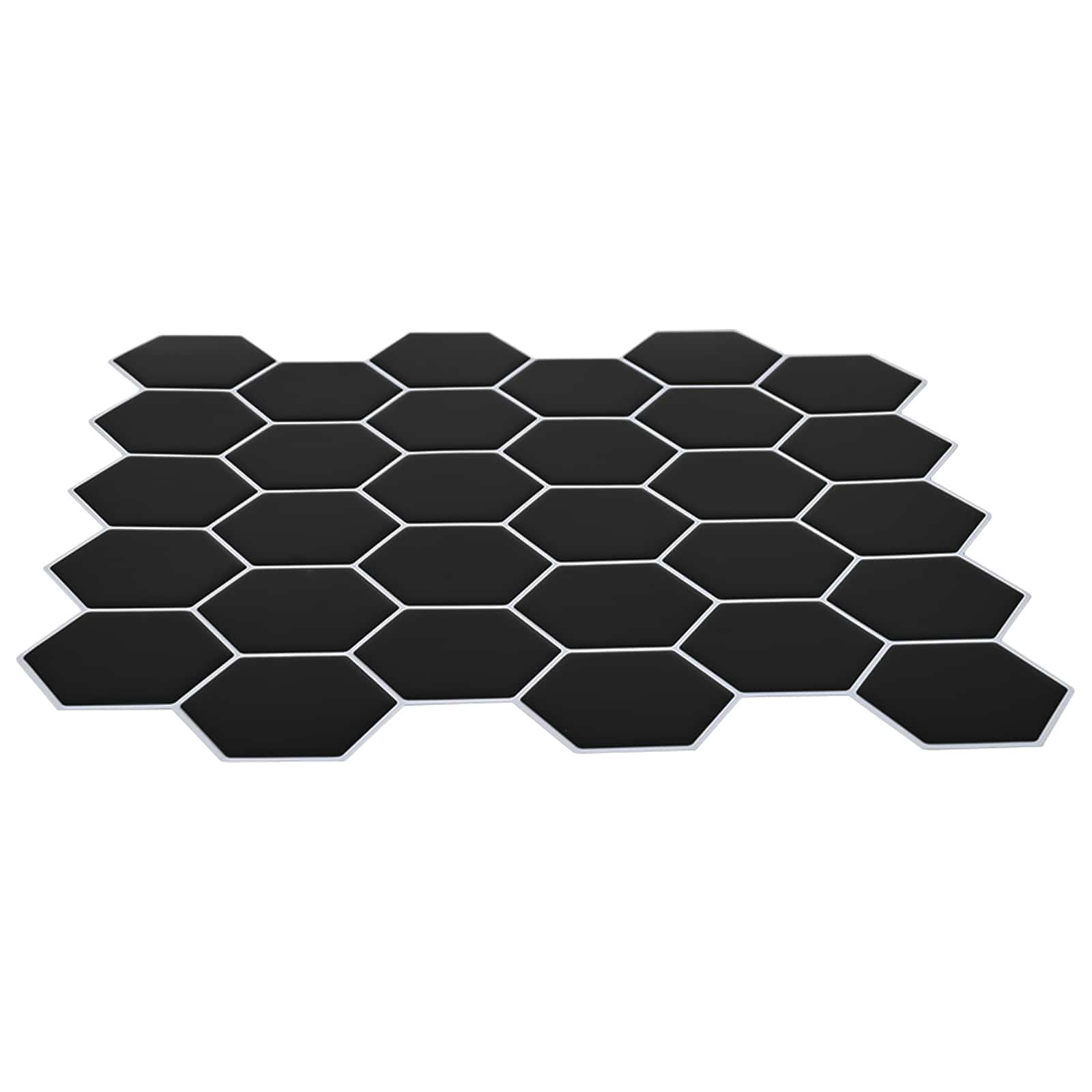Εξάγωνο Πλακάκι 10 pcs Μαύρο 30 x 30 cm Πολυουρεθάνη και PET - Pakobazaar