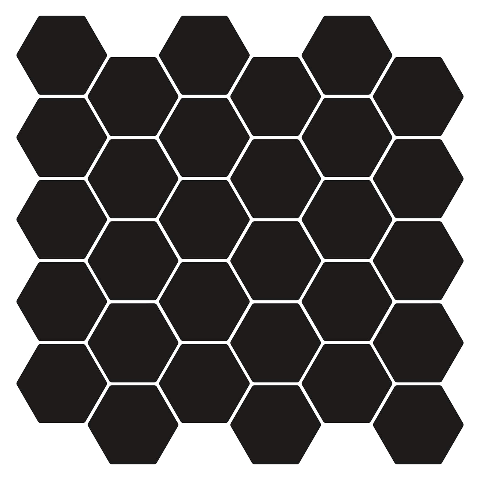 Εξάγωνο Πλακάκι 50 pcs Μαύρο 30 x 30 cm Πολυουρεθάνη και PET - Pakobazaar