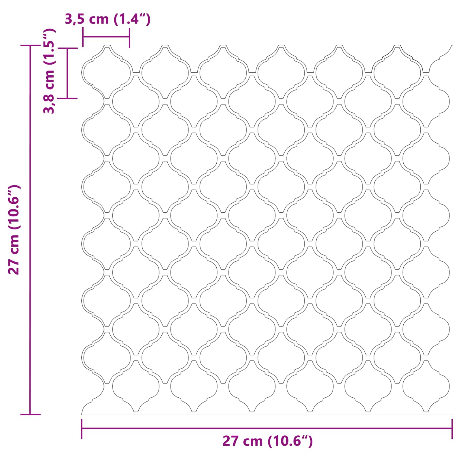 Tile Λαμπτήρα 10 pcs Λευκό 27 x 27 εκ. Πολυουρεθάνη και PET - Pakobazaar