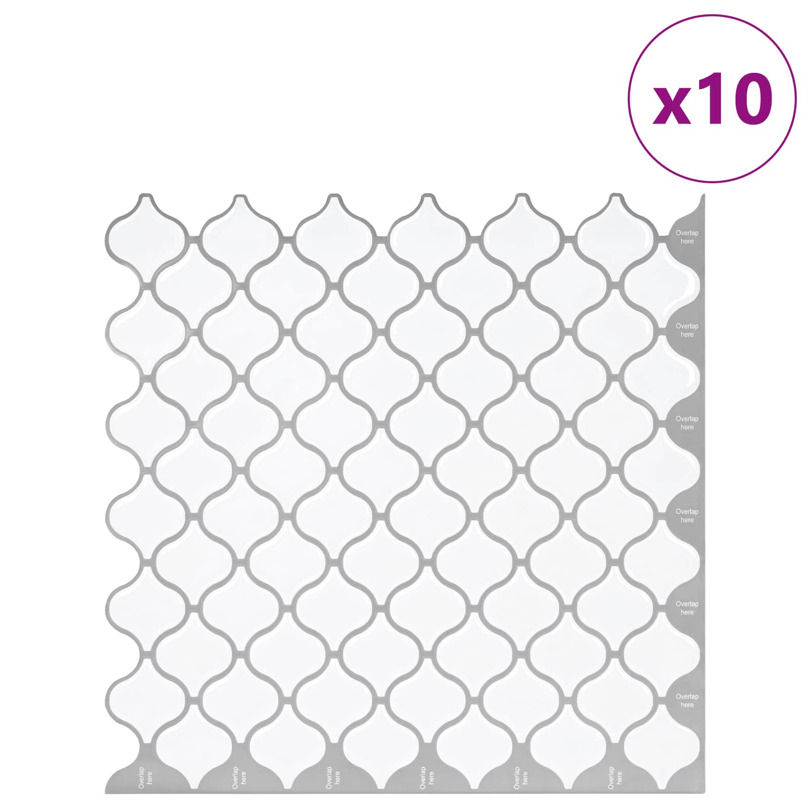 Tile Λαμπτήρα 10 pcs Λευκό 27 x 27 εκ. Πολυουρεθάνη και PET - Pakobazaar