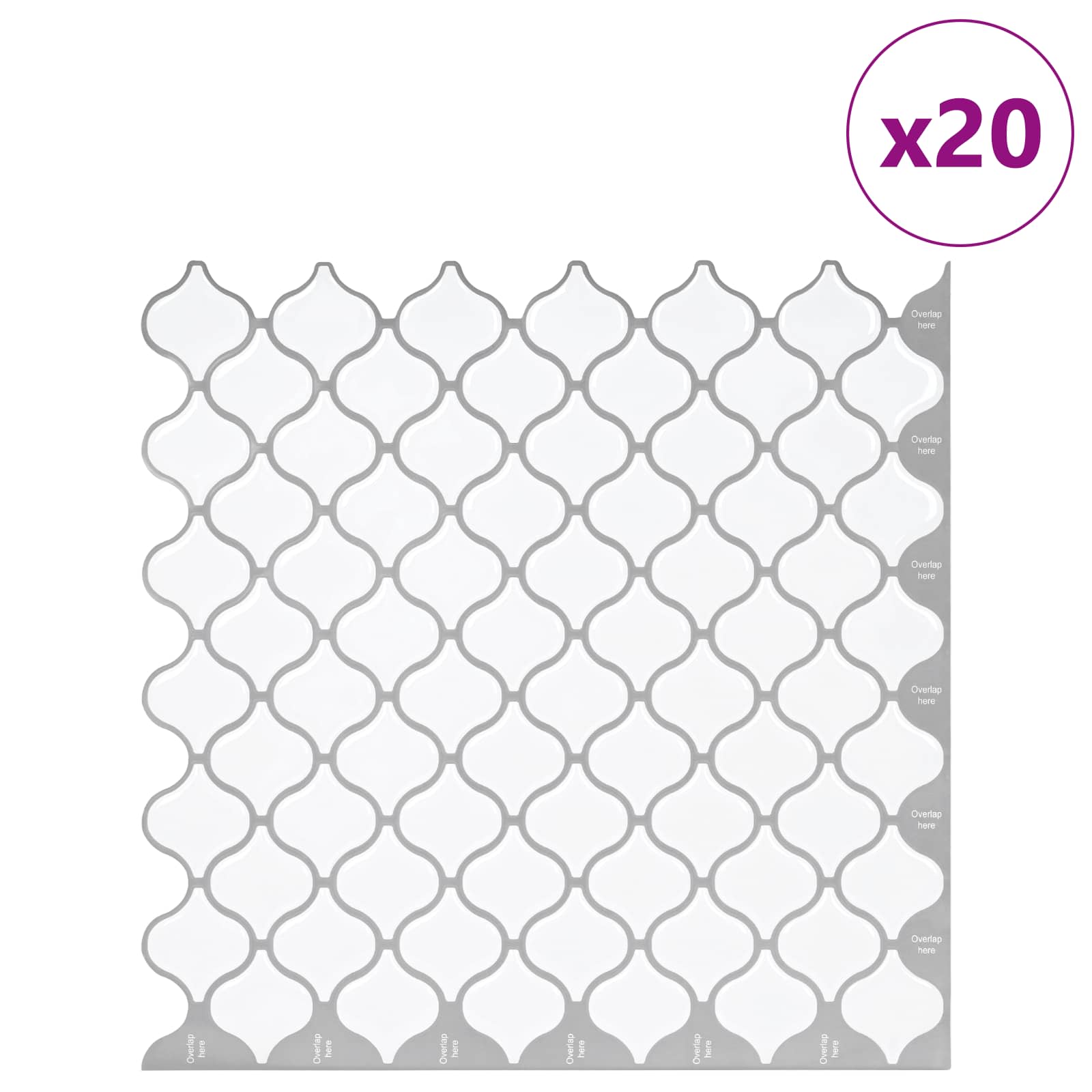 Tile Λαμπτήρα 20 pcs Λευκό 27 x 27 εκ. Πολυουρεθάνη και PET - Pakobazaar
