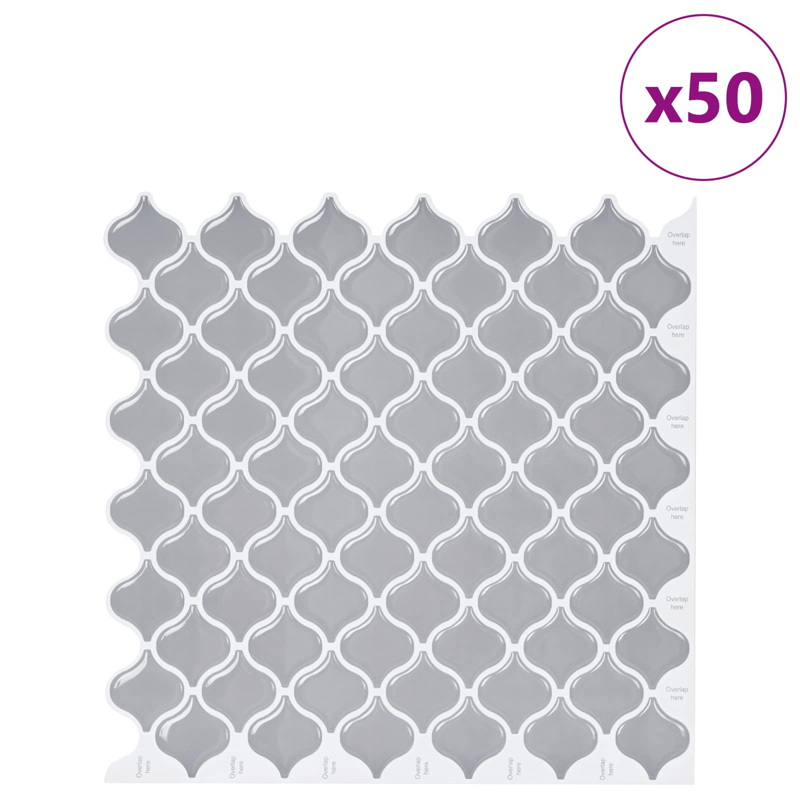 Tile Λαμπτήρα 50 pcs Γκρι 27 x 27 εκ. Πολυουρεθάνη και PET - Pakobazaar