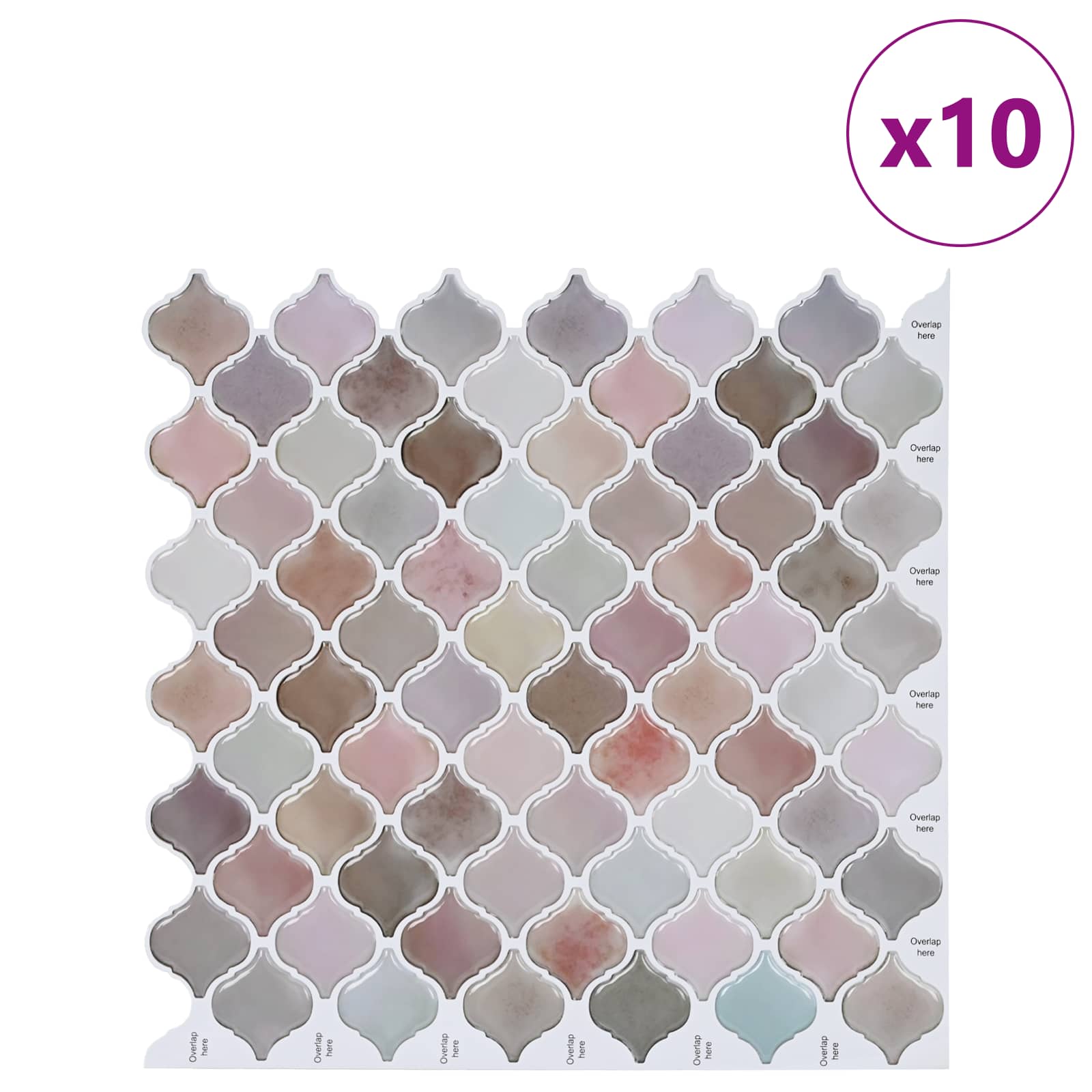 Tile Λαμπτήρα 10 pcs Μπεζ 27 x 27 εκ. Πολυουρεθάνη και PET - Pakobazaar