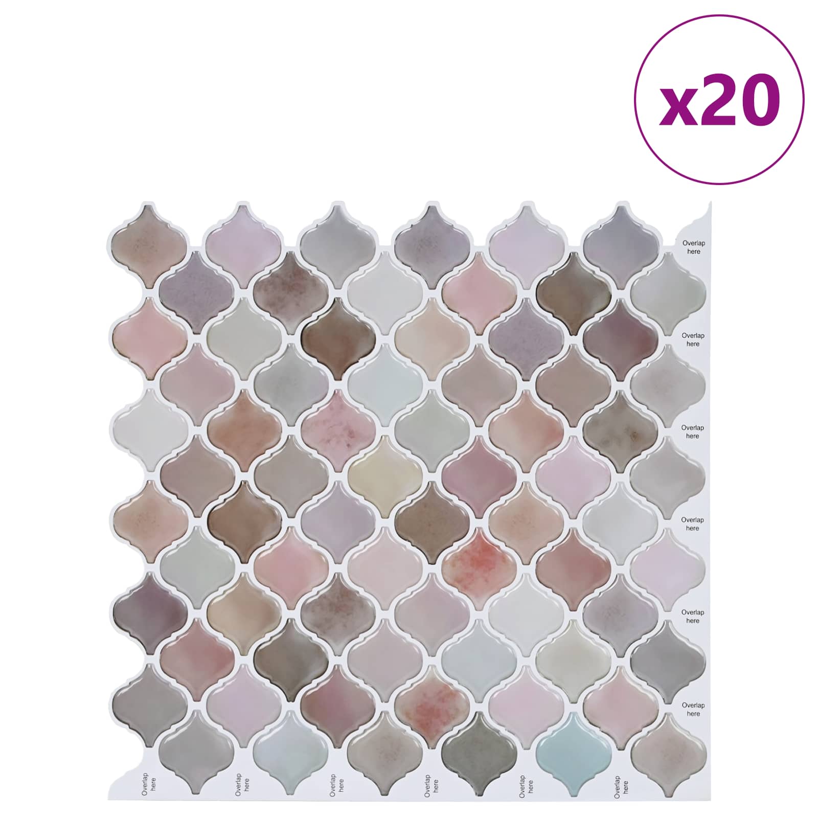 Tile Λαμπτήρα 20 pcs Μπεζ 27 x 27 εκ. Πολυουρεθάνη και PET - Pakobazaar